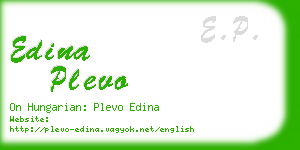 edina plevo business card